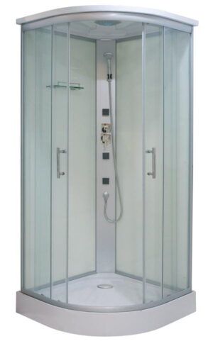 Sanotechnik - TANGO Polokruhový sprchový kout s hydromasáží, 90 x 90 x 215 cm, čiré sklo