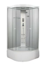 Sanotechnik - Sprchový box s hlubokou vanou, čtvrtkruh 90x90x215cm, bílý