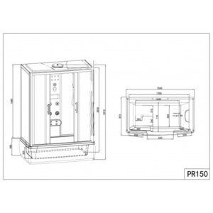 Sanotechnik - Nevada 150 sprchový box s vanou obdélník 150 x 85 x 223 cm