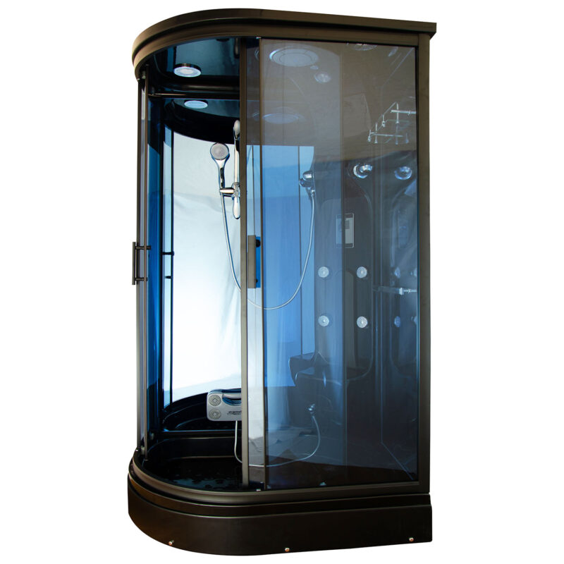 M-SPA - Sprchový box černý pravý s hydromasáží 02188 120 x 85 x 220 cm