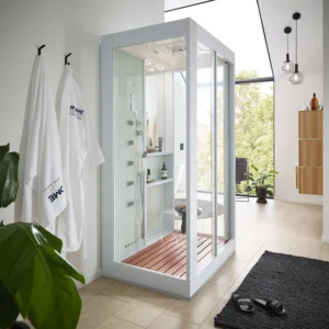 LUXOR XL Parní sprcha s vodopádem a parní sauna - 120 x 90 cm