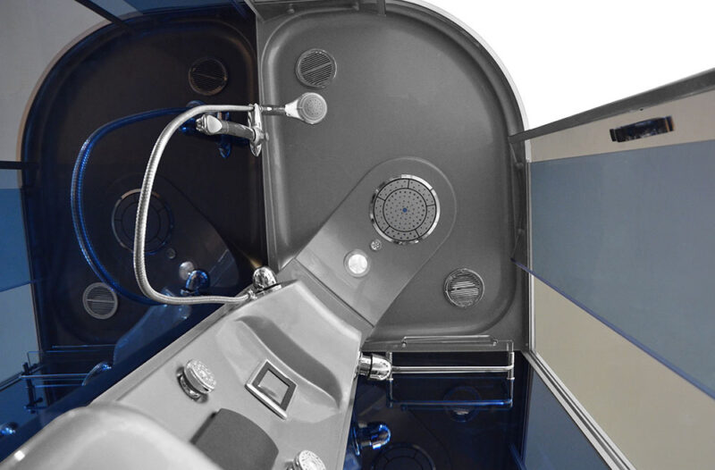 M-SPA - Sprchový box levý stříbrný hydromasážní 02188 120 x 85 x 220 cm