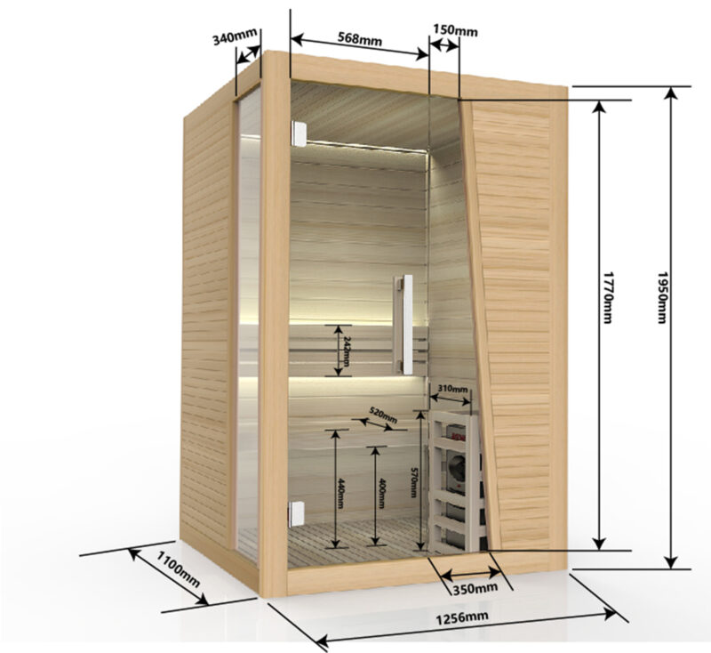 Sanotechnik Tampere finská sauna pro 2 osoby 125x110cm