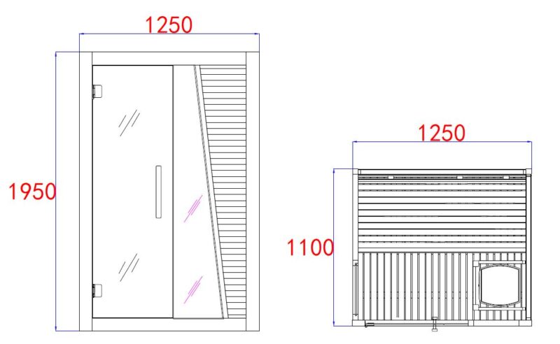 Sanotechnik Tampere finská sauna pro 2 osoby 125x110cm