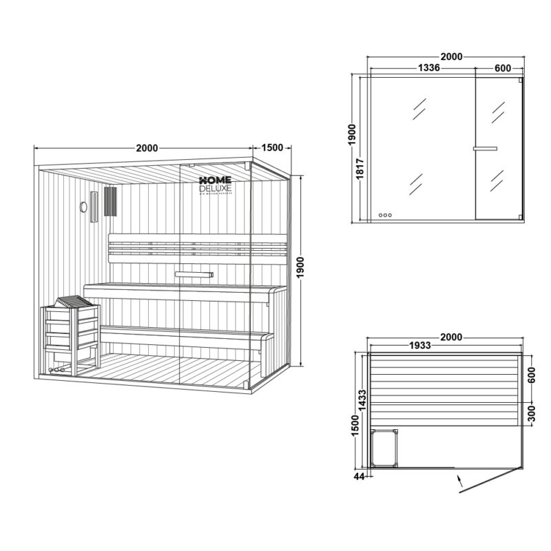 HOME DELUXE Tradiční sauna SHADOW XL