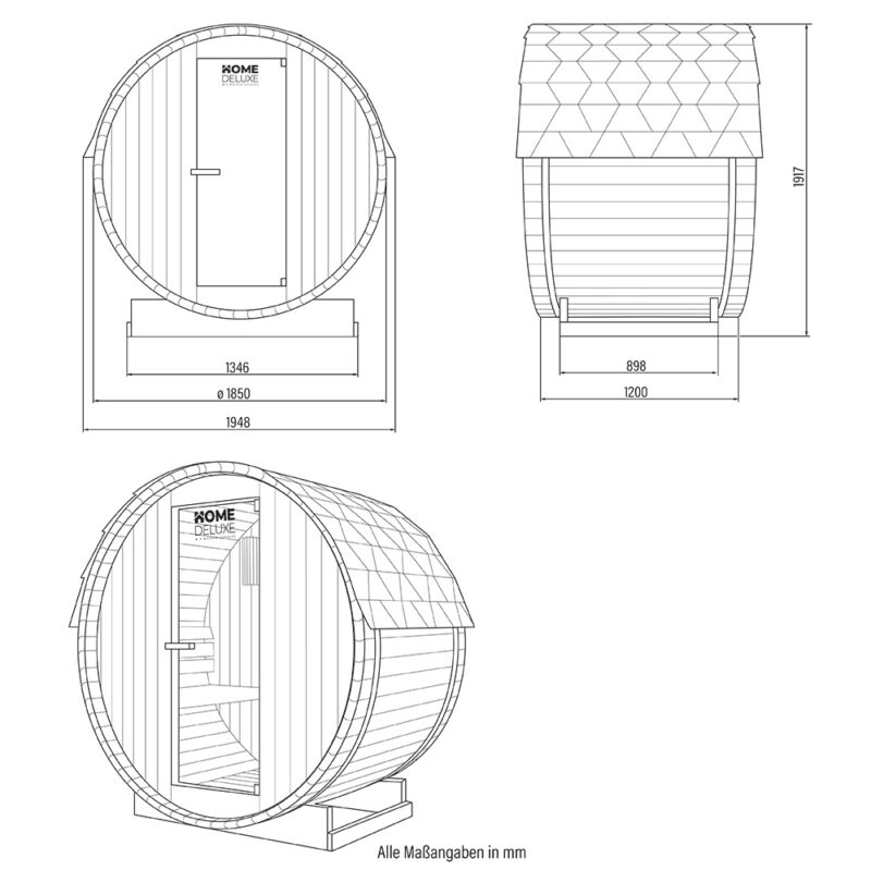 HOME DELUXE Venkovní sudová sauna LAHTI M